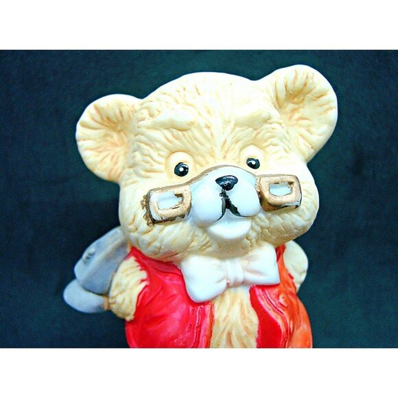 Vintage J. Vazquez Collection Bear With Hammer Porcelain Figurine Fine China 5" - Picture 2 of 12